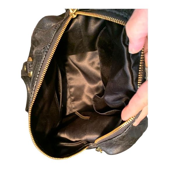 Coach New Black Leather Black Sequined Handbag - Picture 7 of 8